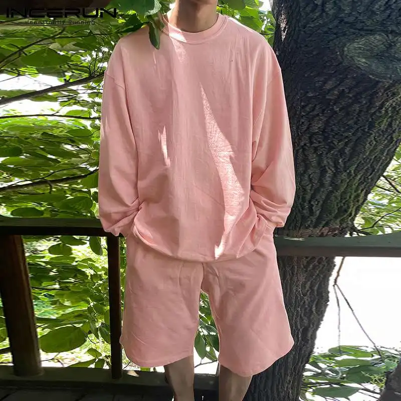 2021 Men Sets Solid Color Loose Long Sleeve T Shirt & Shorts Two Pieces Streetwear Workout Fashion Men Casual Suits 5XL INCERUN
2021 Men Sets Solid Color Loose Long Sleeve T Shirt & Shorts Two Pieces Streetwear Workout Fashion Men Casual Suits 5XL INCERUN