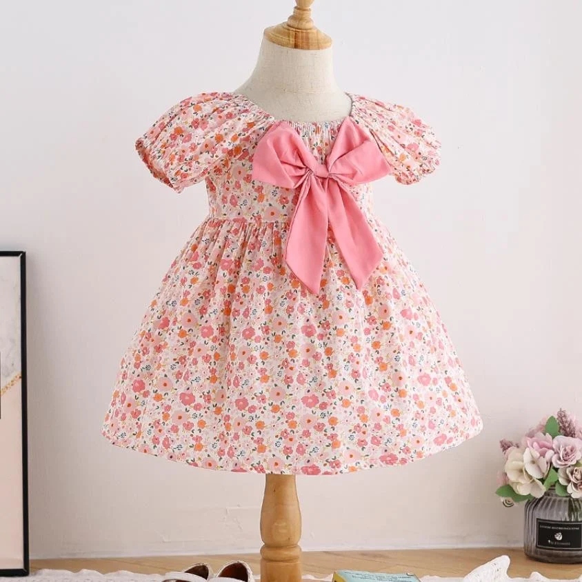 Summer Spanish Lolita Princess Dress Big Bow Short Sleeve Print Sweet Cute Dress For Girls Birthday Party Easter Gown A305
Summer Spanish Lolita Princess Dress Big Bow Short Sleeve Print Sweet Cute Dress For Girls Birthday Party Easter Gown A305