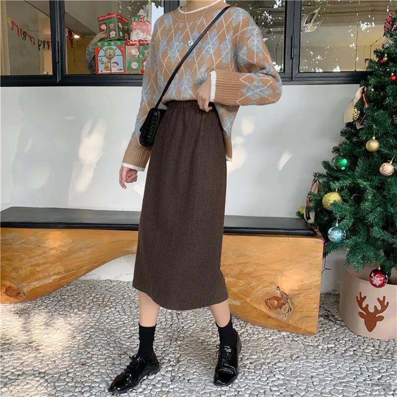HziriP Hot Solid Streetwear Female Fashion Autumn 2020 Loose Elastic Waist Straight High Waist Women All-Match Split Skirts
HziriP Hot Solid Streetwear Female Fashion Autumn 2020 Loose Elastic Waist Straight High Waist Women All-Match Split Skirts