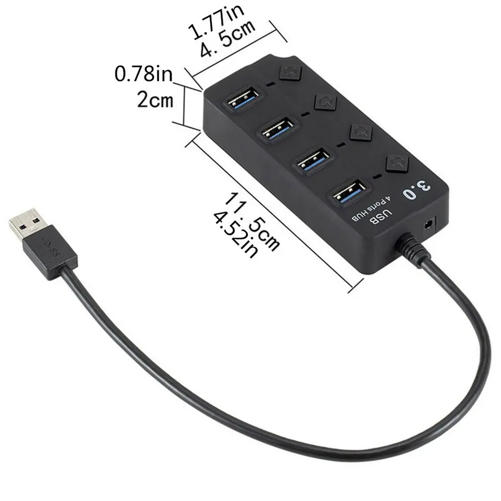 USB 3.0 Splitter 4 Port HUB With Key Switch Ultra High Speed Data Transmission 4 Port HUB Black Without Power Supply
USB 3.0 Splitter 4 Port HUB With Key Switch Ultra High Speed Data Transmission 4 Port HUB Black Without Power Supply