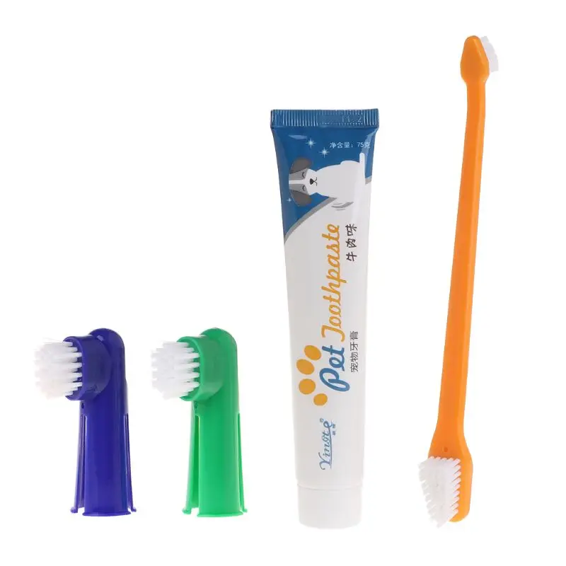 4 Pcs Pet Toothpaste Toothbrush Set Teeth Hygiene Oral Care Kit Cleaning Supply 517E 
4 Pcs Pet Toothpaste Toothbrush Set Teeth Hygiene Oral Care Kit Cleaning Supply 517E
