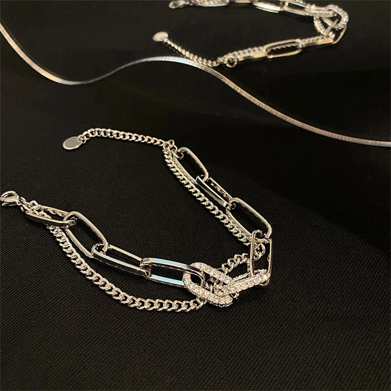 Vintage Double Layer Big Thick Iron Link Chain Bracelet Boho Metal Crystal Rhinestone Bracelets Bangles For Women Hand Jewelry
Vintage Double Layer Big Thick Iron Link Chain Bracelet Boho Metal Crystal Rhinestone Bracelets Bangles For Women Hand Jewelry
