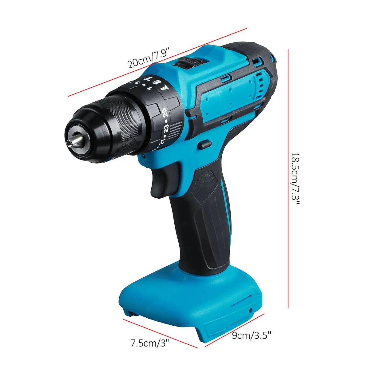 3 in 1 Electric Hammer Drill 25+3 Torque Cordless Impact Drill 3/8-Inch Electric Screwdriver Power Tool for Makita 18V Battery
3 in 1 Electric Hammer Drill 25+3 Torque Cordless Impact Drill 3/8-Inch Electric Screwdriver Power Tool for Makita 18V Battery