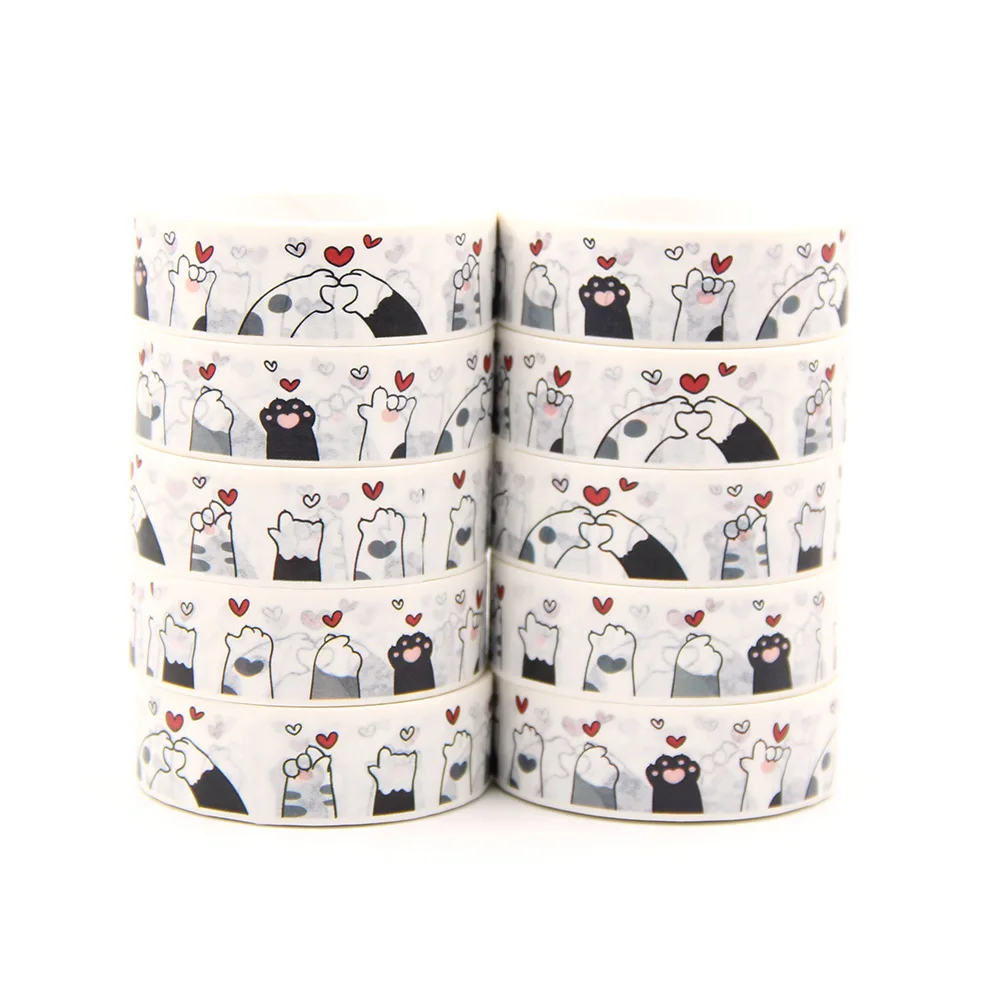 10pcs/Lot 15mm x 10m Cat Paws with Little Heart Blue Whale Tape Scrapbook Paper Masking Adhesive Washi Tape Set Packaging tape
10pcs/Lot 15mm x 10m Cat Paws with Little Heart Blue Whale Tape Scrapbook Paper Masking Adhesive Washi Tape Set Packaging tape