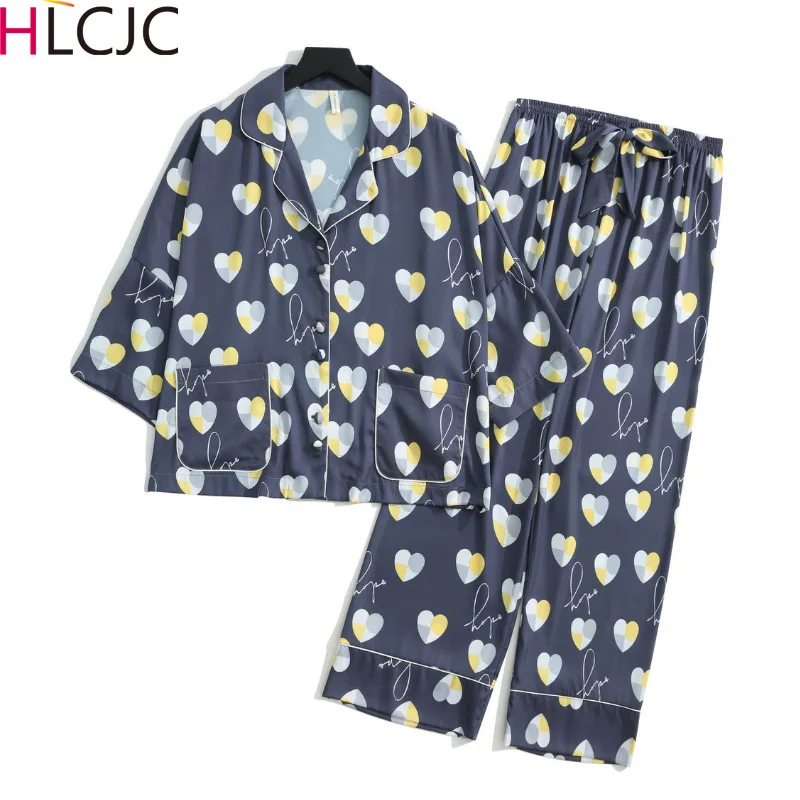 Women's Pajamas Set New Autumn Spring Long Sleeve Silk Like Sleepwear Set Simple Pyjama Femme Home Nightwear Set Home Clothes
Women's Pajamas Set New Autumn Spring Long Sleeve Silk Like Sleepwear Set Simple Pyjama Femme Home Nightwear Set Home Clothes