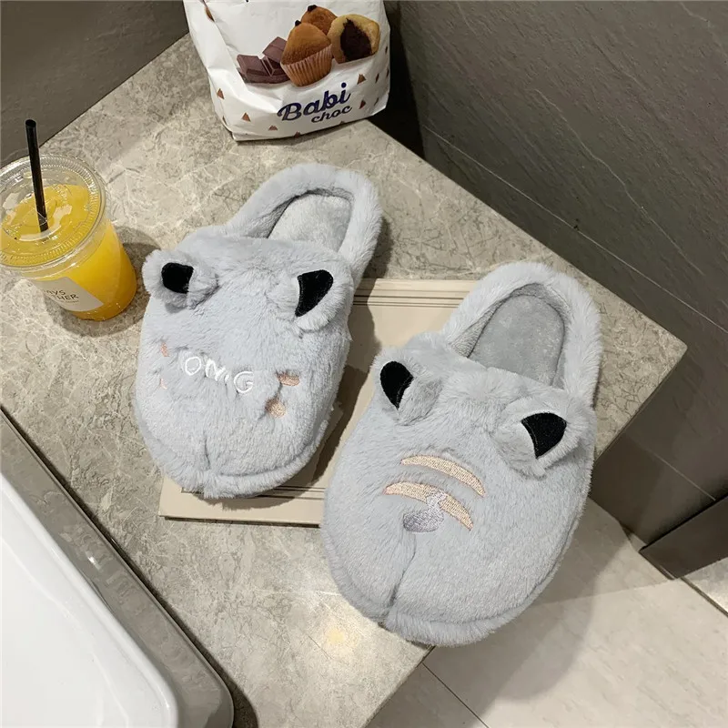 

New Winter Cozy Fuzzy Memory Foam House Indoor Warm Women Shoes Comfort Non-Slip Cute Floor Lovers Silent Slippers Hairy Couples