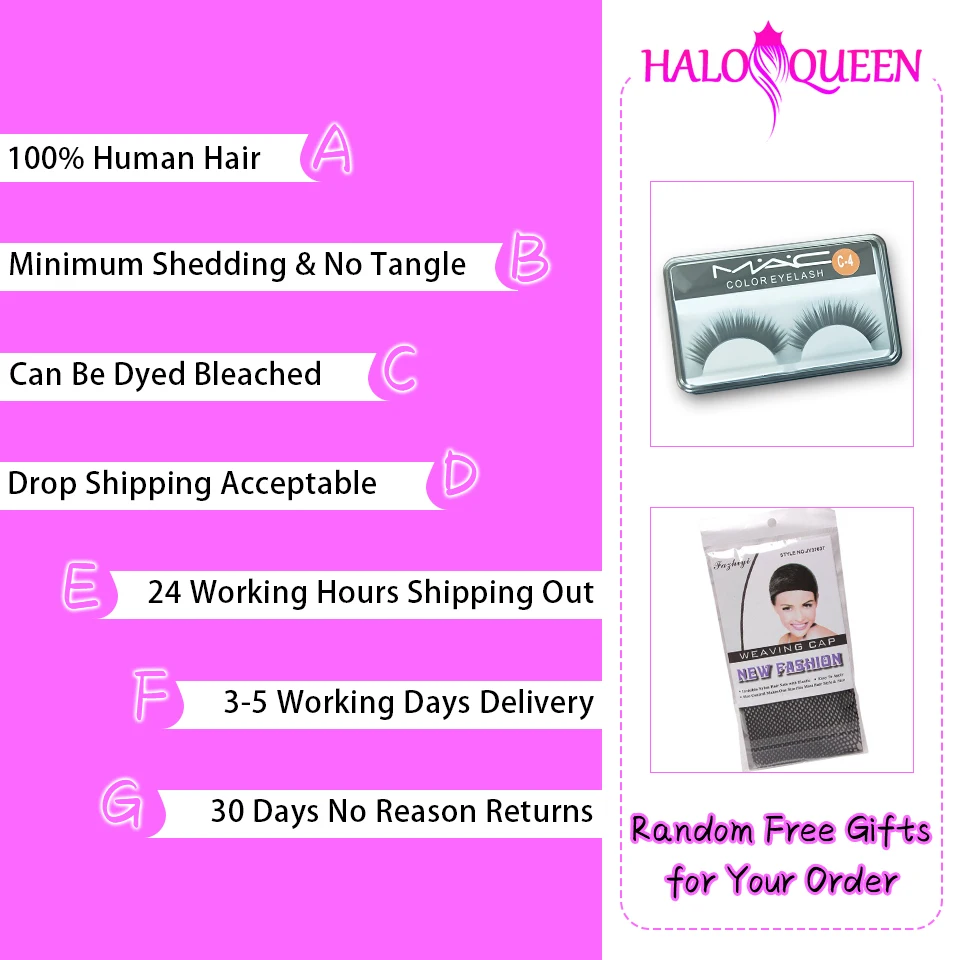 HALOQUEEN Straight Indian Human Hair Weaves 1/3/4 pcs Human Hair Bundles Natural 100% Double Wefts Thick Remy Hair Extension
HALOQUEEN Straight Indian Human Hair Weaves 1/3/4 pcs Human Hair Bundles Natural 100% Double Wefts Thick Remy Hair Extension