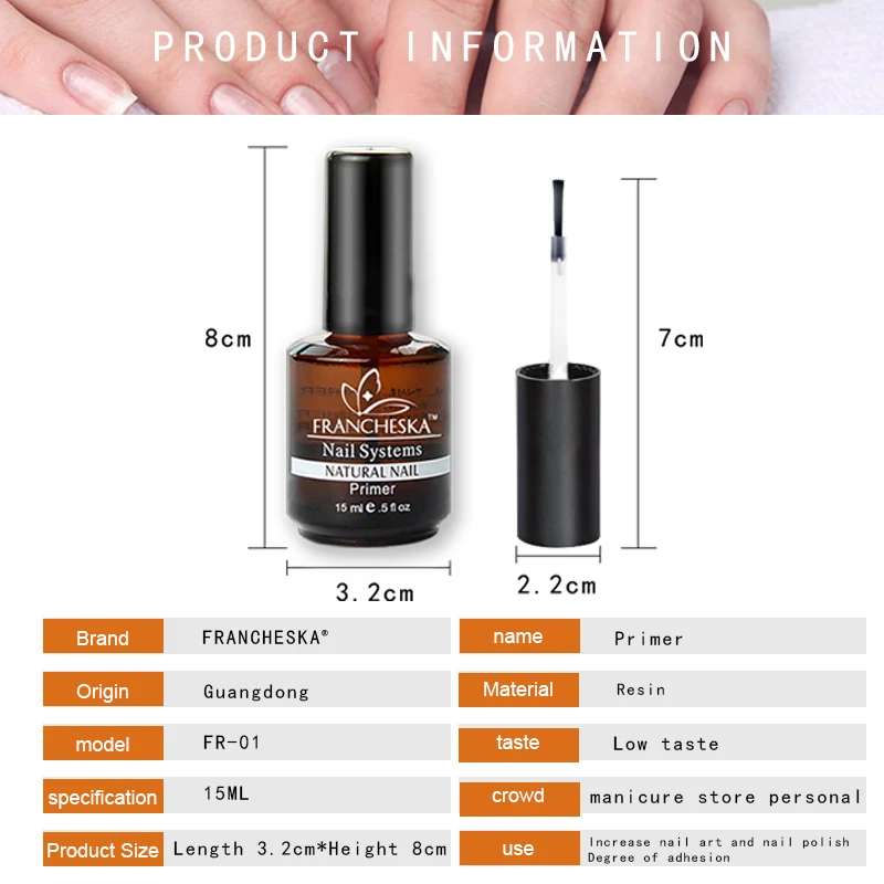 Francheska UV Gel Nail Primer For Nail Cleaning Agents And Adhesives Uv Gel Polish Tips Uv Gel Manicure Tips Function Use TSLM2
Francheska UV Gel Nail Primer For Nail Cleaning Agents And Adhesives Uv Gel Polish Tips Uv Gel Manicure Tips Function Use TSLM2