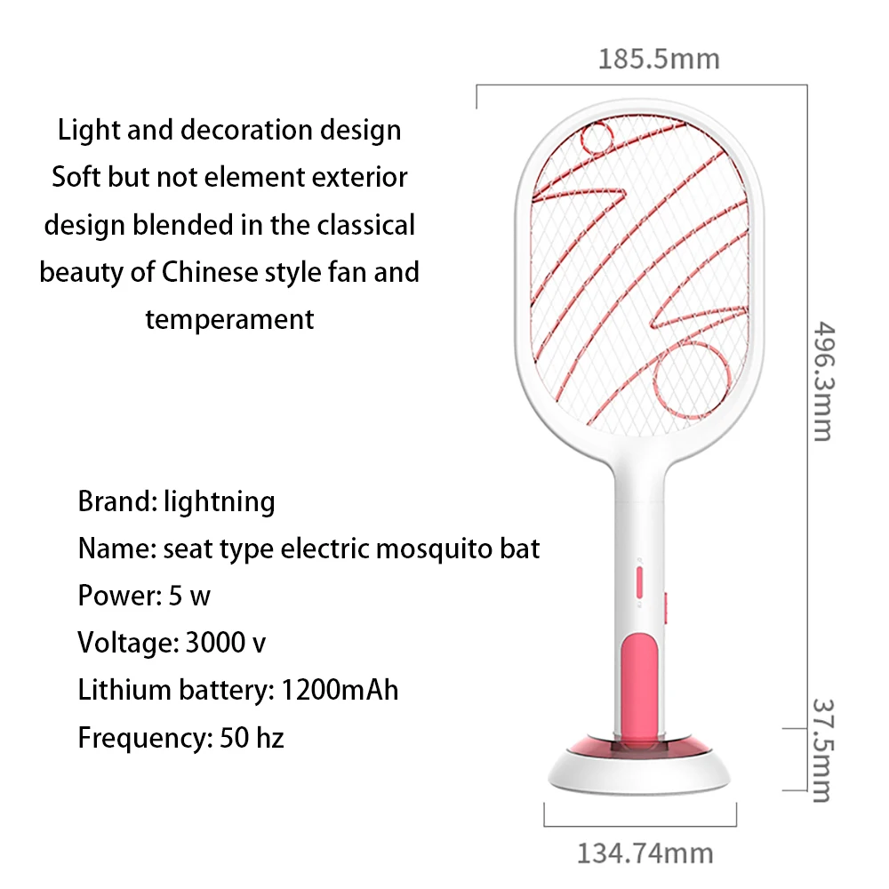Electric Mosquito Swatter Zapper 1200mAh USB Rechargeable Insect Racket Swatter Kill Fly Bug Zapper Killer Trap
Electric Mosquito Swatter Zapper 1200mAh USB Rechargeable Insect Racket Swatter Kill Fly Bug Zapper Killer Trap