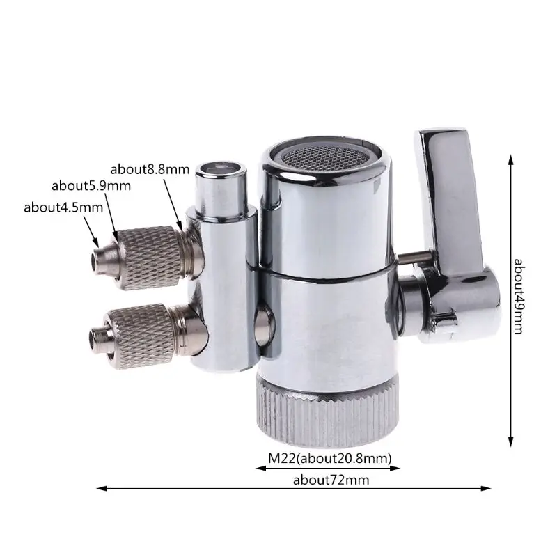 Water Filter Faucet Dual Diverter Valve M22 To 1/4" Chrome Plated Brass for Kitchen Bathroom Sink Faucet
Water Filter Faucet Dual Diverter Valve M22 To 1/4" Chrome Plated Brass for Kitchen Bathroom Sink Faucet
