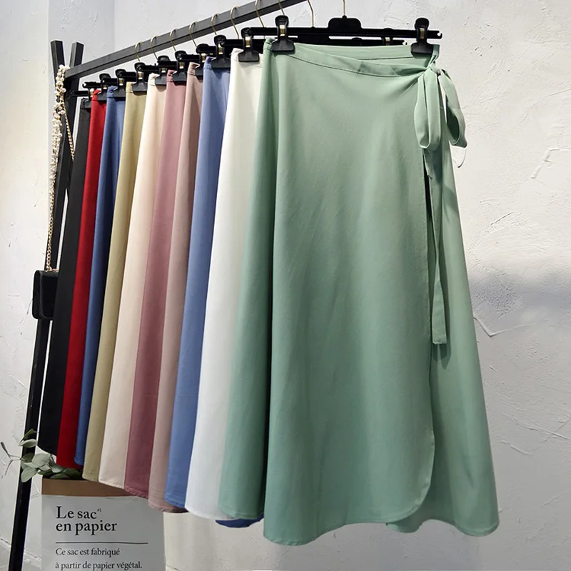 Summer Skirts Womens 2021 New High Waist Side Tie Beach Casual Wrap Skirt Women Solid Elegant Midi Skirt Woman Clothes
Summer Skirts Womens 2021 New High Waist Side Tie Beach Casual Wrap Skirt Women Solid Elegant Midi Skirt Woman Clothes