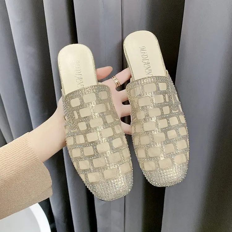 Mules For Women 2021 Female Shoes Low Ladies' Slippers Luxury Slides Square Toe New Summer Designer Cover Heels Rome Cotton Fabr 
Mules For Women 2021 Female Shoes Low Ladies' Slippers Luxury Slides Square Toe New Summer Designer Cover Heels Rome Cotton Fabr