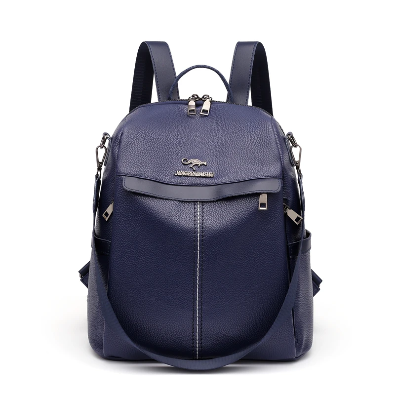 Fashion Soft Leather Backpack Women Waterproof School Bags Female Backpacks Large Capacity Travel Backpacks For Teenage Girls 
Fashion Soft Leather Backpack Women Waterproof School Bags Female Backpacks Large Capacity Travel Backpacks For Teenage Girls