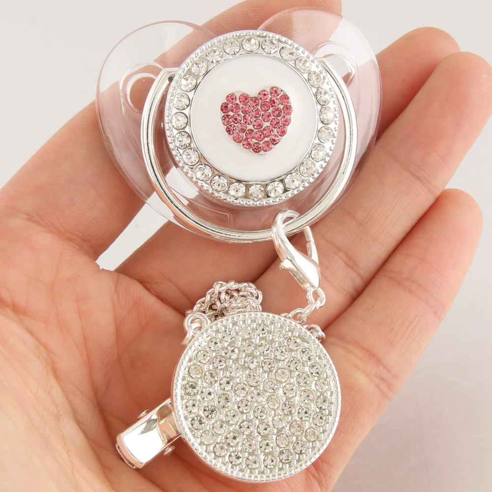 Silver Transparent Baby Pacifier with Clip Crown Heart Newborn BPA Free Luxury Bling Dummy Soother Chupeta 0-12 Months
Silver Transparent Baby Pacifier with Clip Crown Heart Newborn BPA Free Luxury Bling Dummy Soother Chupeta 0-12 Months