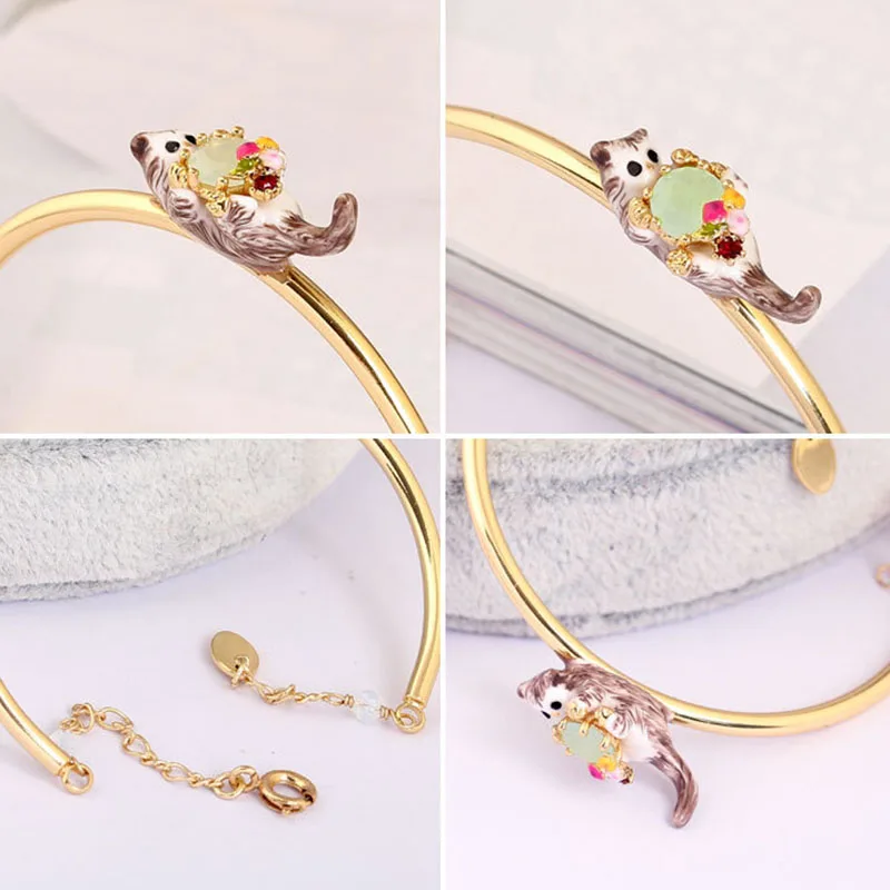 Women Fine Jewelry Cute Animal Gold-plated Enamel Cat Bracelet Delicate Bohemia Wedding Engagement Bangle pulsera armband
Women Fine Jewelry Cute Animal Gold-plated Enamel Cat Bracelet Delicate Bohemia Wedding Engagement Bangle pulsera armband