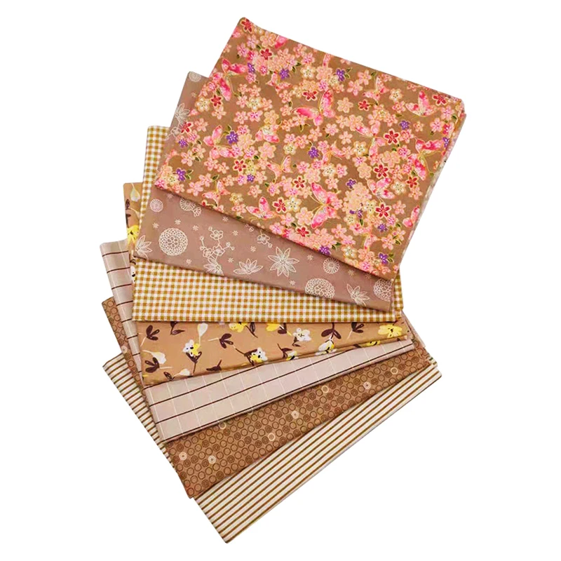 7 шт., хлопковая ткань в коричневую полоску, с цветочным принтом
7 шт., хлопковая ткань в коричневую полоску, с цветочным принтом