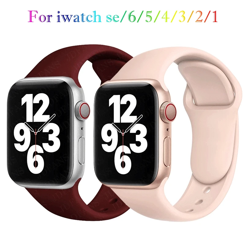 Silicone strap for apple Watch, 44mm and 40mm band for 38mm, 42mm and 44mm iWatch,rubber strap for apple watch 6 5 4 3 se
Silicone strap for apple Watch, 44mm and 40mm band for 38mm, 42mm and 44mm iWatch,rubber strap for apple watch 6 5 4 3 se