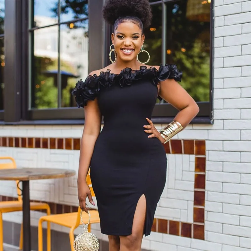 Ruffle Bodycon Dress Plus Size Women Party Dress Mini 2021 New Arrivals Off The Shoulder Black Bodycon Dress Evening Club Dress
Ruffle Bodycon Dress Plus Size Women Party Dress Mini 2021 New Arrivals Off The Shoulder Black Bodycon Dress Evening Club Dress
