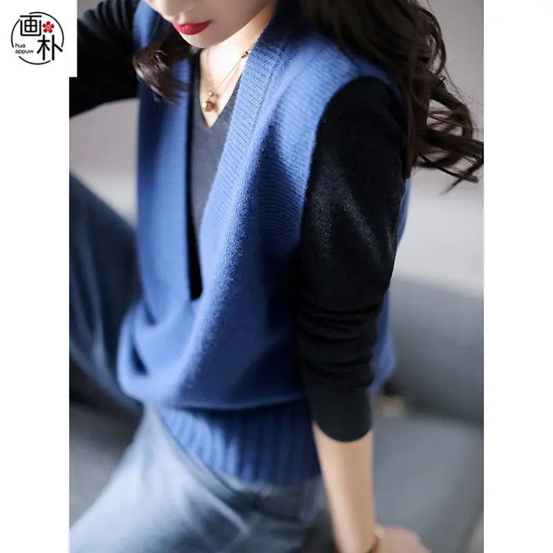Fashionable Deep V Design Warm Knitted Vest Vest Women's 2021 Fall/Winter New Pure Color Trendy Tops All-match Knitted Vest
Fashionable Deep V Design Warm Knitted Vest Vest Women's 2021 Fall/Winter New Pure Color Trendy Tops All-match Knitted Vest