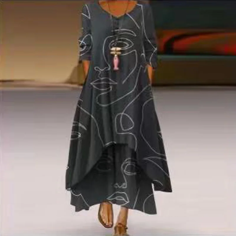 Print O Neck Fashion Floral Dress 2021 Fashion Long Sleeve Casual Loose Plus Size 5XL Women's Oversize Hem Patchwork Long Dress
Print O Neck Fashion Floral Dress 2021 Fashion Long Sleeve Casual Loose Plus Size 5XL Women's Oversize Hem Patchwork Long Dress