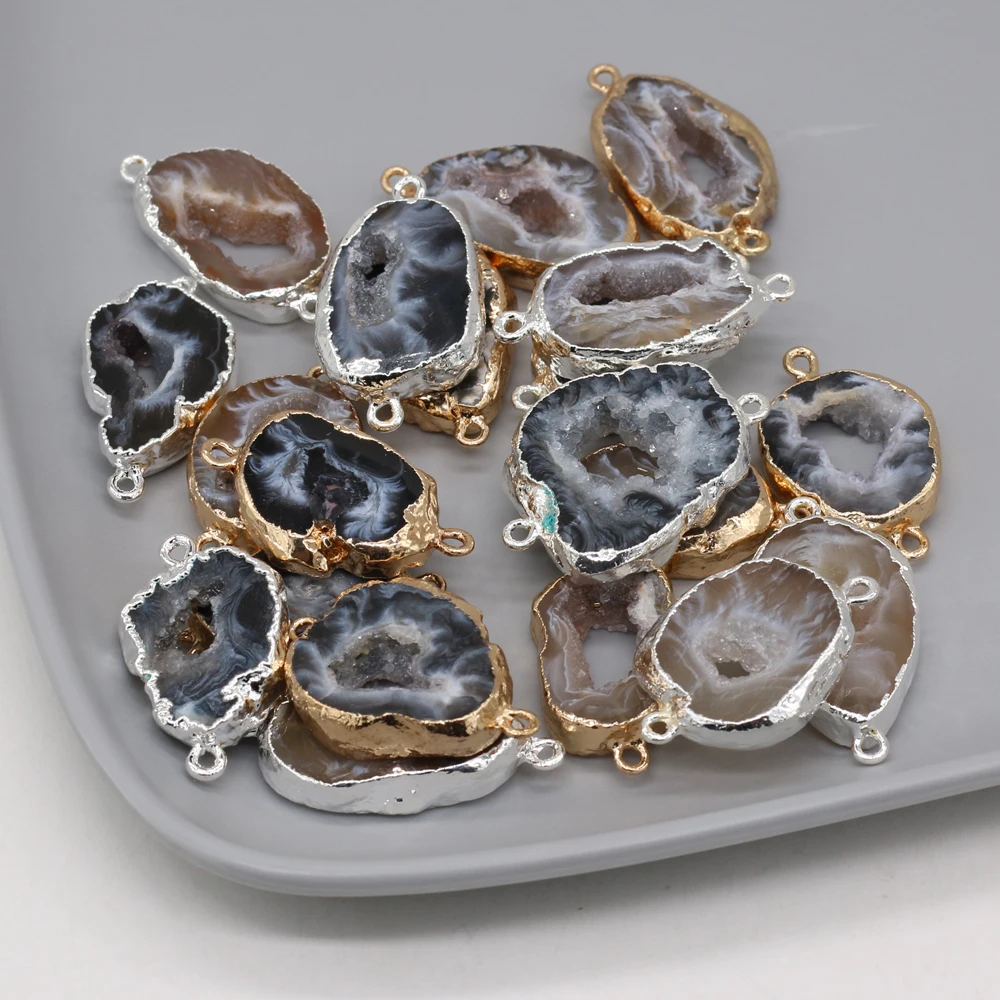 Wholesale10PCSNatural Semi-precious Stone Black Agate Gold-plated Connector Pendant Making Fashion Necklace Earring Jewelry Gift
Wholesale10PCSNatural Semi-precious Stone Black Agate Gold-plated Connector Pendant Making Fashion Necklace Earring Jewelry Gift