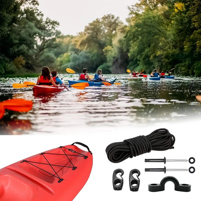 Deck Rigging Kit Accessory 19.7Ft Bungee Cord with Deck Loops Tie Down Pad Eyes Screws Rivets for Kayaks Canoes Boat 
Deck Rigging Kit Accessory 19.7Ft Bungee Cord with Deck Loops Tie Down Pad Eyes Screws Rivets for Kayaks Canoes Boat