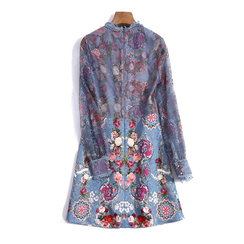 High Quality Designer New Spring Autumn mini Women'S dress holiday Party Elegant Beaded lace patchwork fashion short dresses 
High Quality Designer New Spring Autumn mini Women'S dress holiday Party Elegant Beaded lace patchwork fashion short dresses