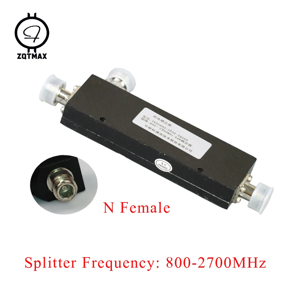 

ZQTMAX Cavity Coupler N Female Power Splitter 800-2700MHz for signal booster,Walkie-talkie,2g 3g 4g signal amplifier