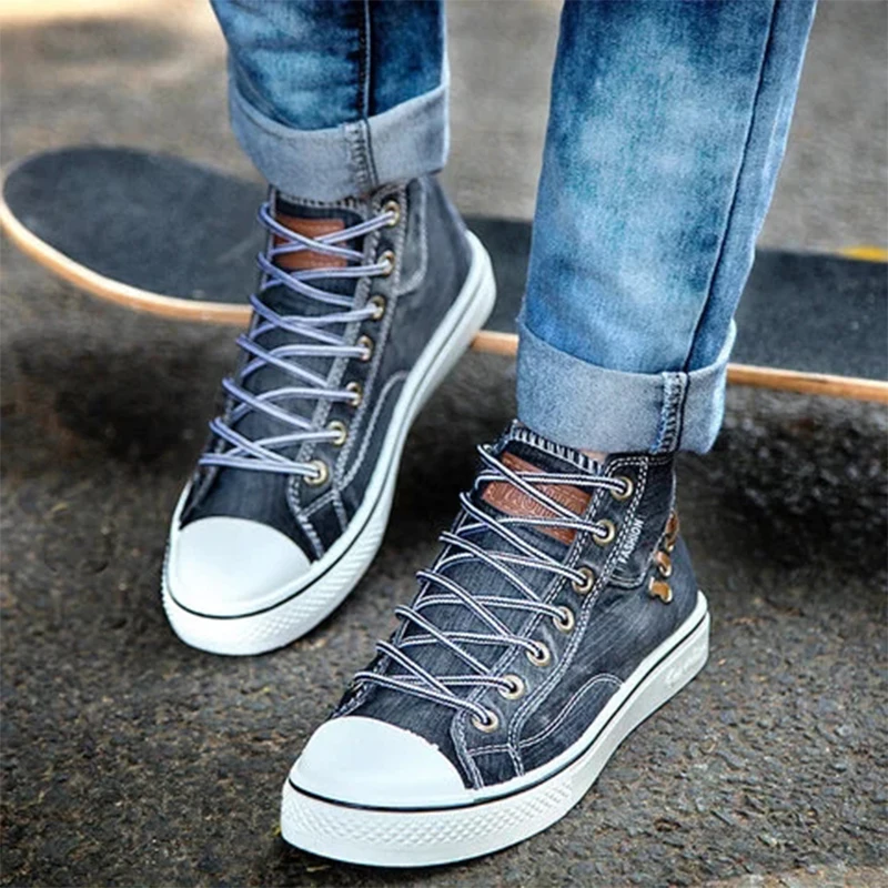 Summer Women's Shoes 2020 Trend Couple Models Denim Canvas Large Size Women's Shoes High-top Shoes Lace-up Flat Sports Shoes 
Summer Women's Shoes 2020 Trend Couple Models Denim Canvas Large Size Women's Shoes High-top Shoes Lace-up Flat Sports Shoes