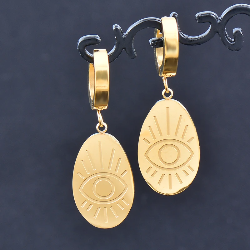 KIOOZOL Lucky Gold Color Evil Eye Pendant Stainless Steel Earrings 2021 New Arrival 187 DP1
KIOOZOL Lucky Gold Color Evil Eye Pendant Stainless Steel Earrings 2021 New Arrival 187 DP1