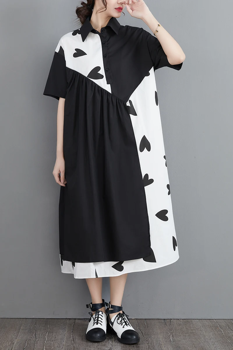 Summer Shirt Dress Turn-down Collar Print Vestidos De Festa Casual Loose Dress Female Elegant Dress Womens Clothing
Summer Shirt Dress Turn-down Collar Print Vestidos De Festa Casual Loose Dress Female Elegant Dress Womens Clothing