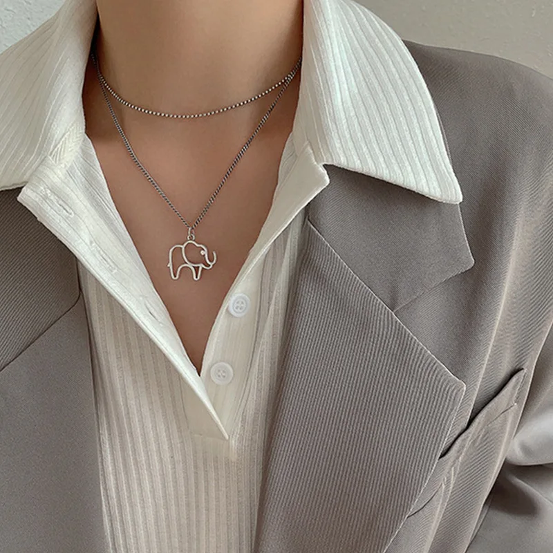 Korean Fashion Necklace 2021 Elephants Creative Pendant Necklaces for Women Multi-layer Clavicle Chain Necklace Jewelry Collares
Korean Fashion Necklace 2021 Elephants Creative Pendant Necklaces for Women Multi-layer Clavicle Chain Necklace Jewelry Collares
