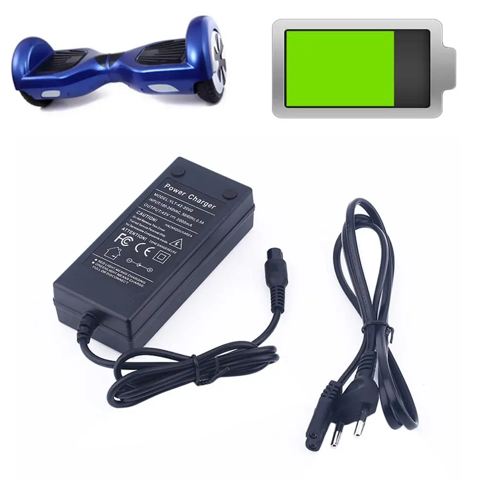 

42V 2A Universal Battery Charger for Hoverboard Smart Balance Wheel Electric Power Scooter Hover Board EU Plug Adapter Drive