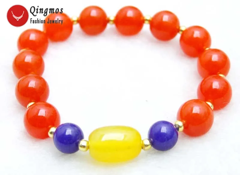 Qingmos 10mm Round Natural China Red Jade Bracelet for Woment with 8mm blue and 10*14mm yellow Jade Stone Bracelet 7.5''
Qingmos 10mm Round Natural China Red Jade Bracelet for Woment with 8mm blue and 10*14mm yellow Jade Stone Bracelet 7.5''