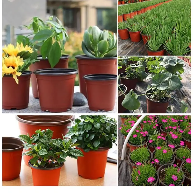 

50Pcs Garden Plant Pot Plastic Grow Box Fall Resistant Seedling Tray For Home Nursery Transplant Flower Seedling Pots 9/10/12CM