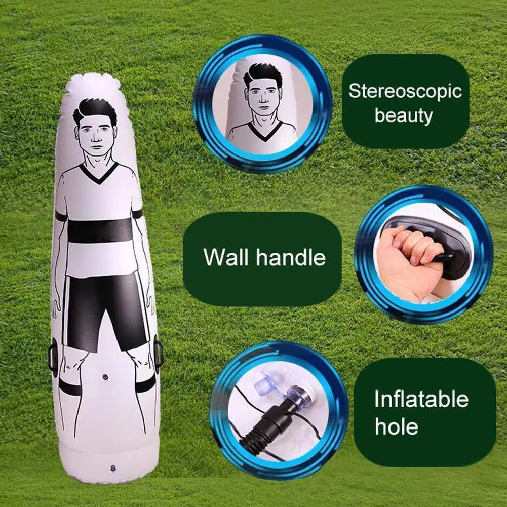 

1.75m PVC Adult Inflatable Football Training Goal Keeper Tool Tumbler Inflatable Dummy Trainer Tumbler Solo Wall Air Soccer T6U0