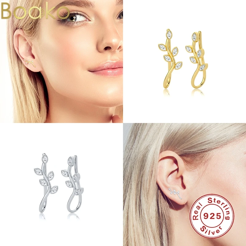 BOAKO 925 Sterling Silver Wavy Line Stud Earrings Minimalist Ear Climbers Crawlers Trendy Geometric U Shape Earrings Women Gift
BOAKO 925 Sterling Silver Wavy Line Stud Earrings Minimalist Ear Climbers Crawlers Trendy Geometric U Shape Earrings Women Gift