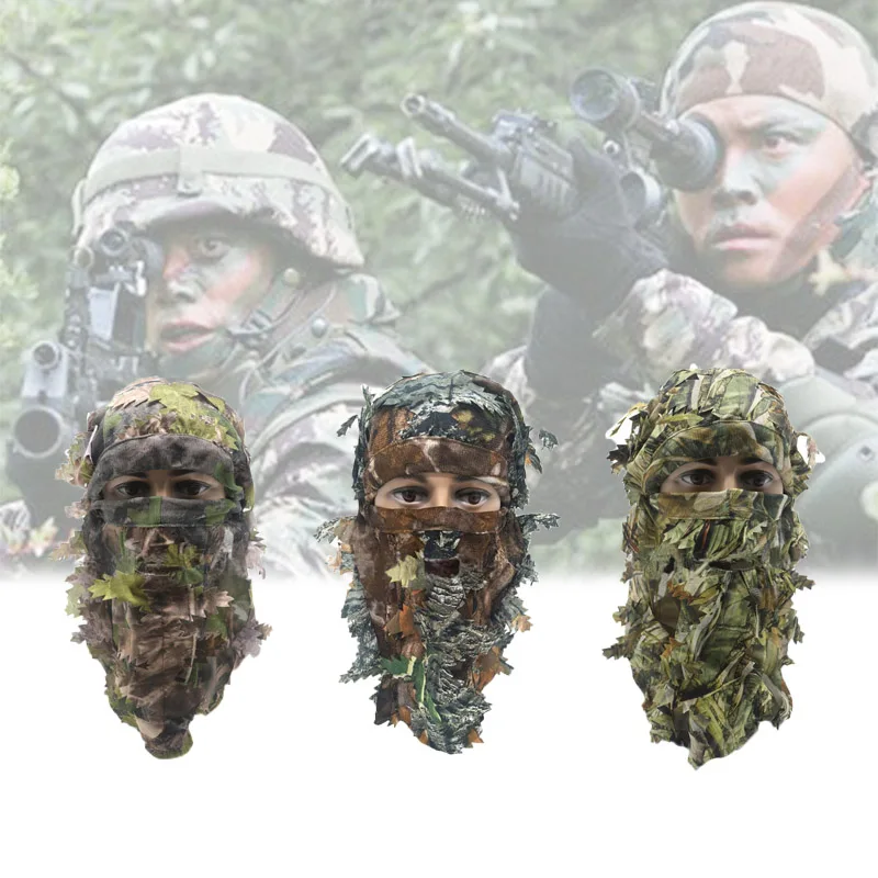 

Airsoft Mask 3D Leaf Blind Mask Outdoor Multi-Functional Camping Hunting Bionic Camouflage Headgear CS Cover Equipment Leaf Mask