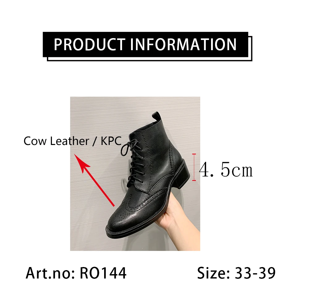 RJN Genuine Leather Womens Ankle Boots Fashion carved brogue style women's boots Autumn warm short plush Chelsea boots RO144
RJN Genuine Leather Womens Ankle Boots Fashion carved brogue style women's boots Autumn warm short plush Chelsea boots RO144