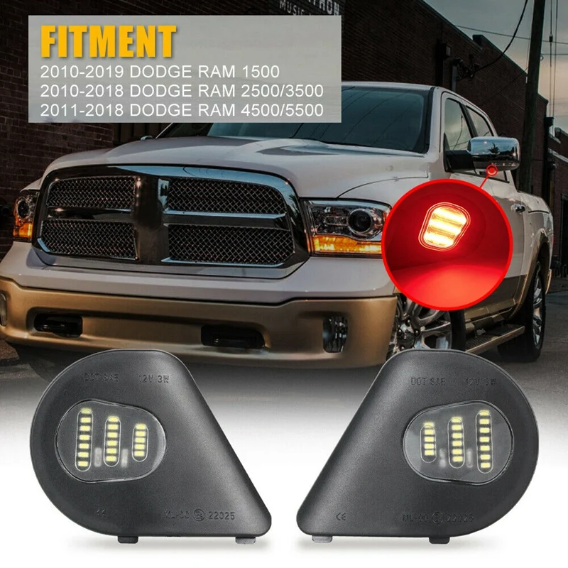 2Pcs Red LED Side Mirror Lights Under Puddle Lamp for 2010-2019 Dodge Ram 1500 2500 3500 4500 5500 68302825AA,68302824AA
2Pcs Red LED Side Mirror Lights Under Puddle Lamp for 2010-2019 Dodge Ram 1500 2500 3500 4500 5500 68302825AA,68302824AA