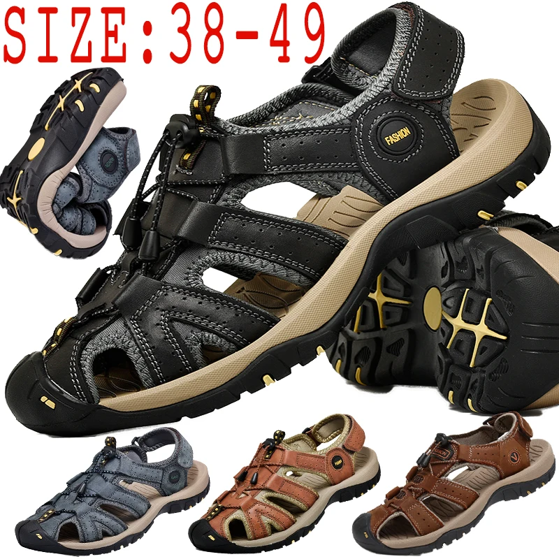 New high-quality leather anti-collision Baotou beach sandals for lovers outdoor sports casual shoes non-slip wicking 38-49 yards
New high-quality leather anti-collision Baotou beach sandals for lovers outdoor sports casual shoes non-slip wicking 38-49 yards