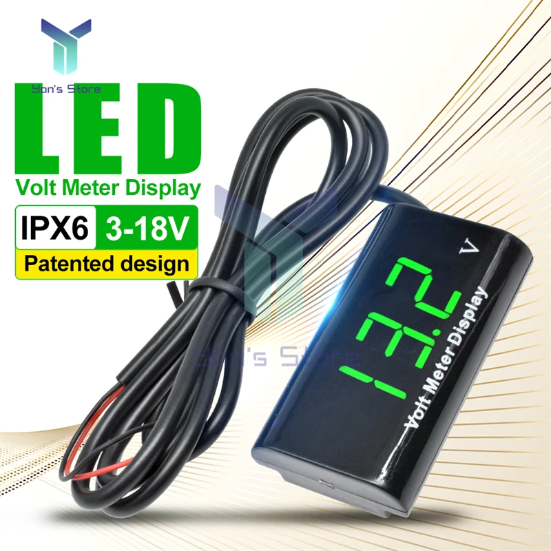 DC 3-18V IPX6 Waterproof LED Digital Voltmeter Voltage Volt Gauge Voltage Indicator Monitor Detector Car Motorcycle Panel Meter
DC 3-18V IPX6 Waterproof LED Digital Voltmeter Voltage Volt Gauge Voltage Indicator Monitor Detector Car Motorcycle Panel Meter