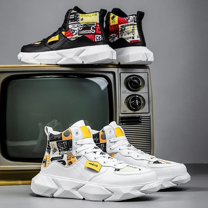 High Top Leather Sneakers Fashion Platform Men's Casual Men Shoes In Shoes Comfort Youth Tide Shoes Designer Man Outdoor Breath
High Top Leather Sneakers Fashion Platform Men's Casual Men Shoes In Shoes Comfort Youth Tide Shoes Designer Man Outdoor Breath