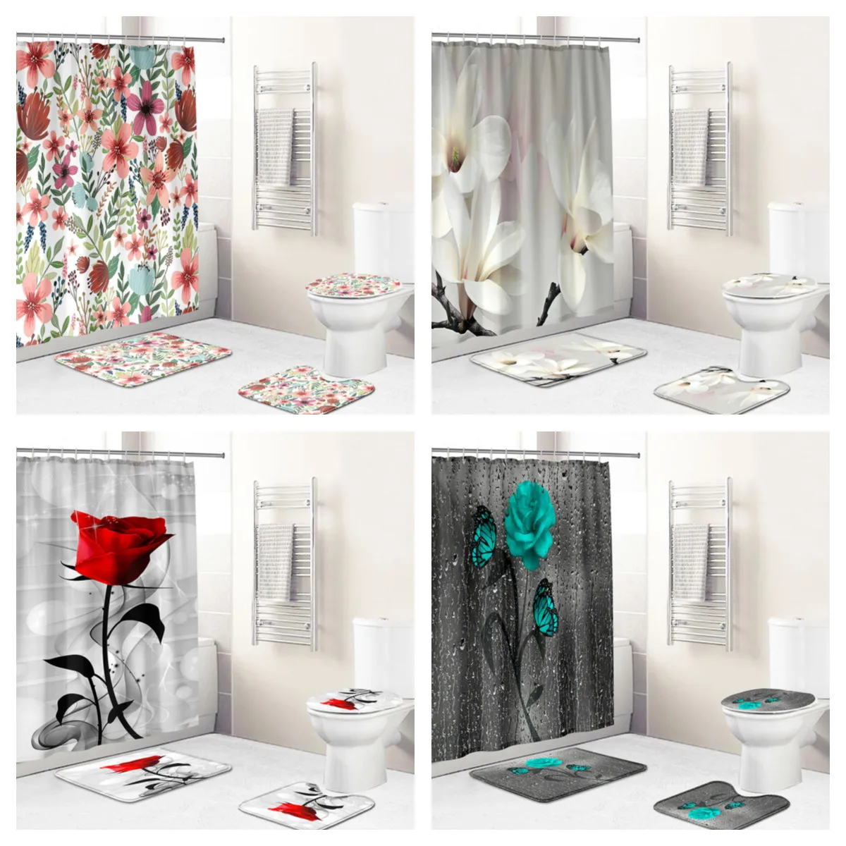 3D Printing Rose Plant Flowers Waterproof Fabric Bathroom Accessories Bath Curtain Cover Non Slip Carpet Bathroom Cover Bath Mat
3D Printing Rose Plant Flowers Waterproof Fabric Bathroom Accessories Bath Curtain Cover Non Slip Carpet Bathroom Cover Bath Mat