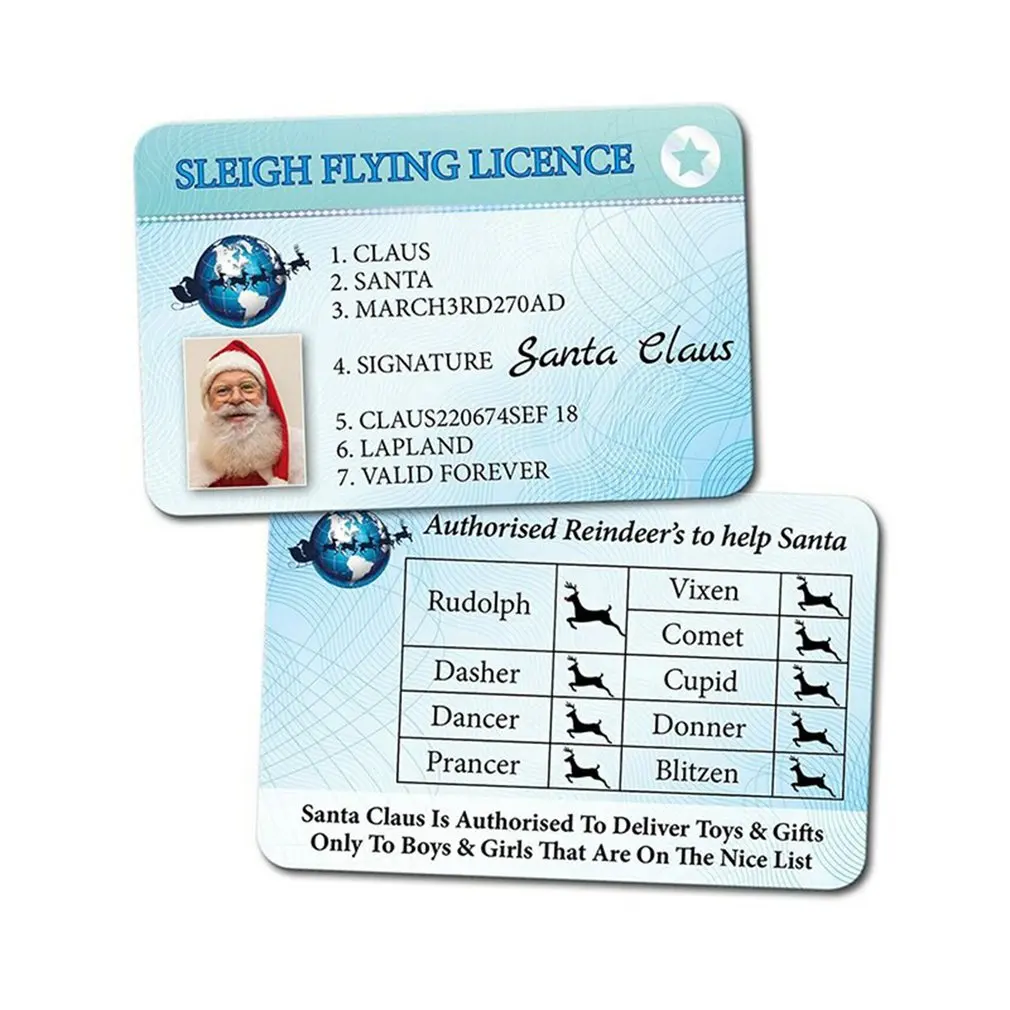 Santa Claus Driving License Durable Christmas Gift Greeting Card Christmas Tree Decoration For Children
Santa Claus Driving License Durable Christmas Gift Greeting Card Christmas Tree Decoration For Children