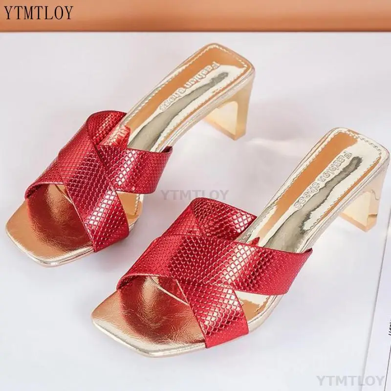 

Новые летние тапочки на высоком каблуке, уличные сандалии с открытым носком, повседневная обувь высокого качества, Zapatillas Mujer Casa Sapato Feminino