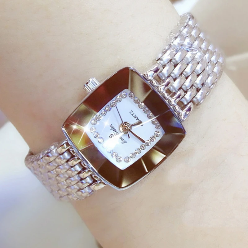 Женские дизайнерские брендовые Роскошные Кварцевые Золотые часы с бриллиантами
