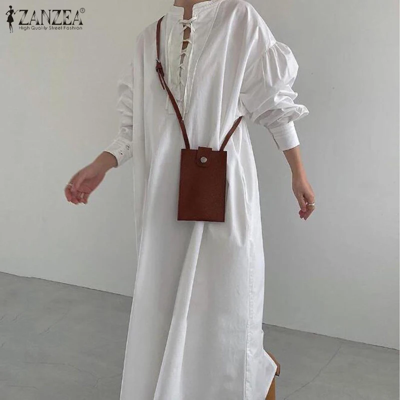 Осеннее праздничное платье-макси, женское однотонное Бандажное длинное платье ZANZEA, элегантное офисное длинное платье, женские повседневны... 
Осеннее праздничное платье-макси, женское однотонное Бандажное длинное платье ZANZEA, элегантное офисное длинное платье, женские повседневны...