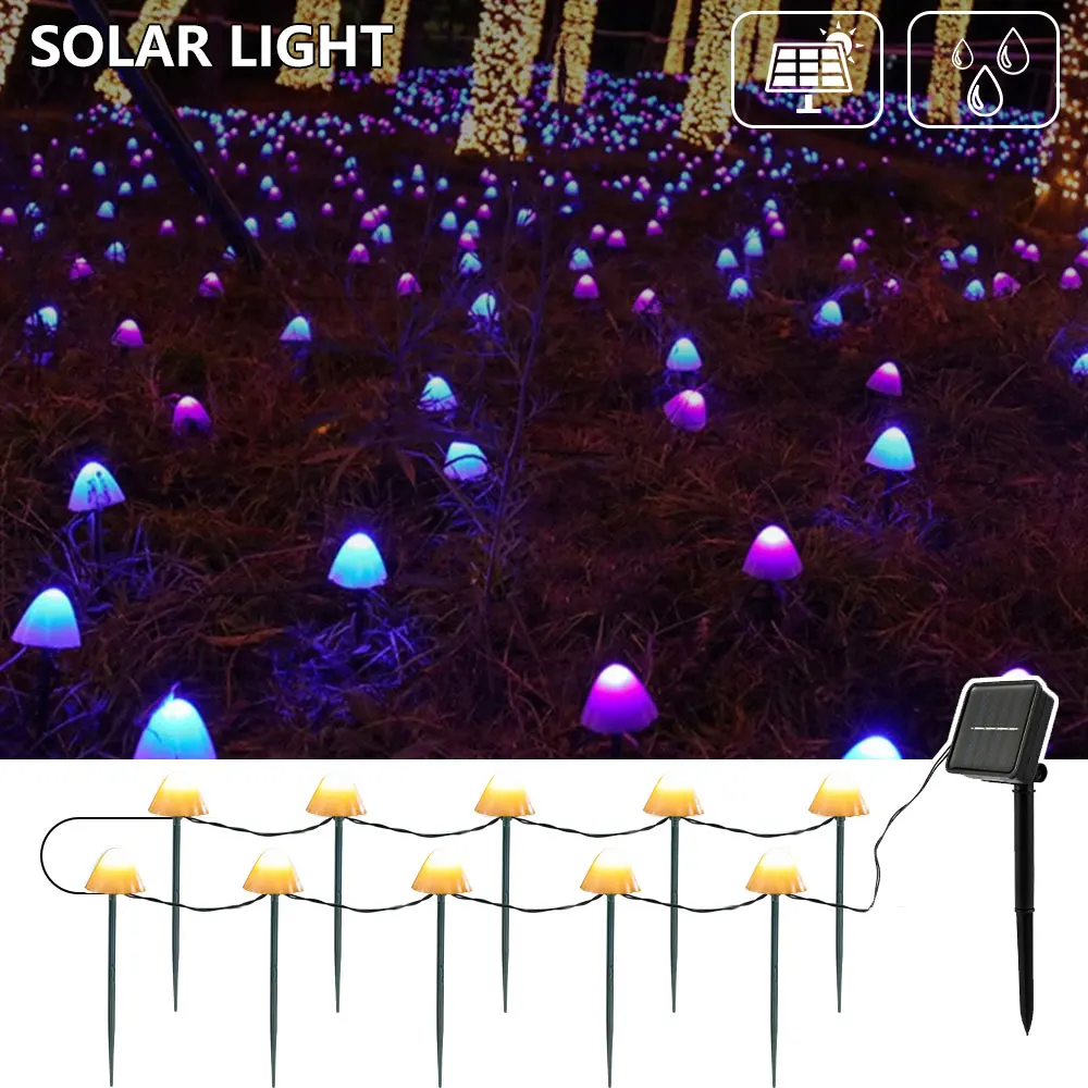 Solar Mushroom String Light Garden LED Solar String Light 10 LED Underground Light 8 Lighting Modes Outdoor Yard Landscape Lawn
Solar Mushroom String Light Garden LED Solar String Light 10 LED Underground Light 8 Lighting Modes Outdoor Yard Landscape Lawn