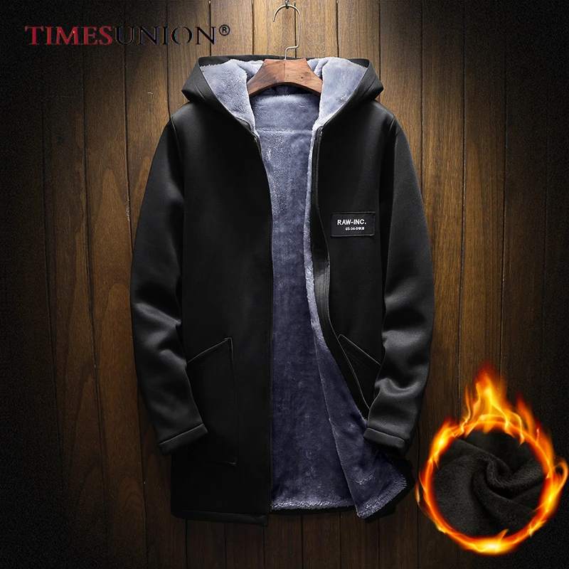 Winter Thicken Fleece Men's Trench Hooded Jacket Hip Hop Mid Length Windbreaker Harajuku Streetwear Trench Coat Male
Winter Thicken Fleece Men's Trench Hooded Jacket Hip Hop Mid Length Windbreaker Harajuku Streetwear Trench Coat Male